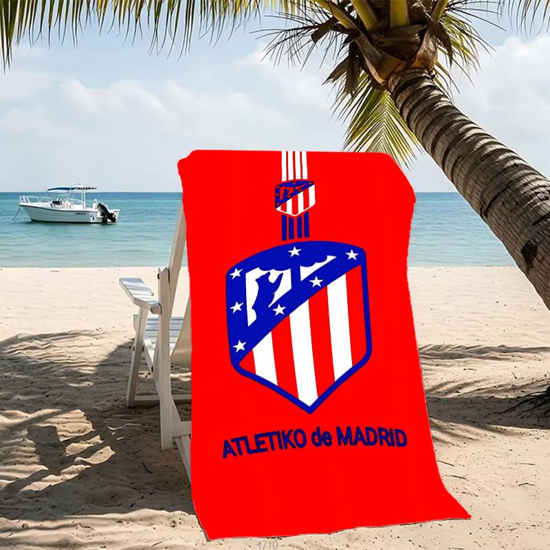 Beach Towel with Atlético Madrid logo Pattern - soft,absorbent,machine washable Lightweight&Modern,swimming,Travel Essentials