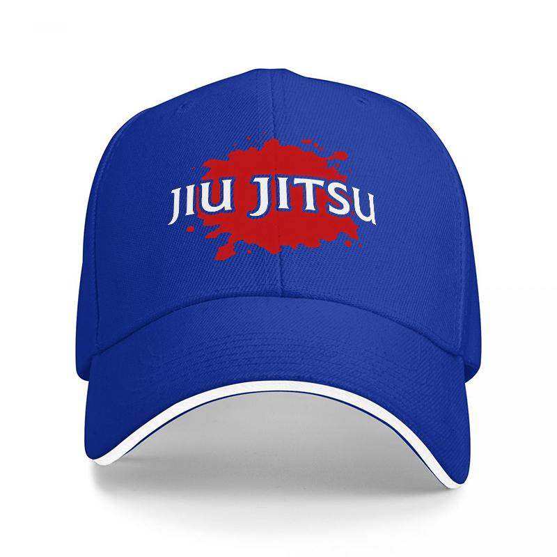 КЕПКА БЕЙСБОЛКА JIU JITSU BLOOD SPLASH LOGO ЧЕРНАЯ С БЕЛЫМ КАНТОМ СПОРТИВНЫЙ ДИЗАЙН ДЛЯ Мужчин И Женщин АКСЕССУАРЫ ДЛЯ ФАНАТОВ