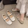 Французские туфли Мэри Джейн женские 2025 новая летняя нежная сочетающаяся юбка низкий каблук мелкий вырез круглый носок плоская подошва обувь