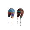 Hand-spliced color ear protection wool hat female cute rainbow knitted warm strap parent-child Lei Feng hat
