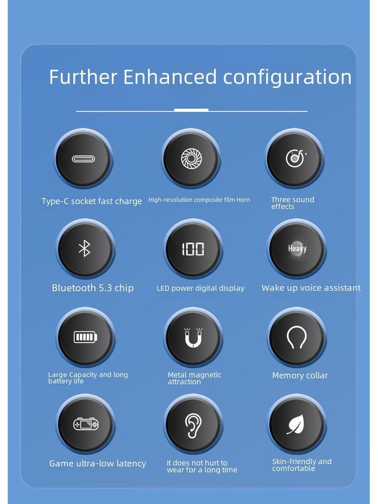 Гарнитура Bluetooth с долгим временем ожидания и шумоподавлением, идеально подходит для занятий спортом, с креплением на шее