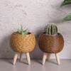 Hand Wove Rattan Woven Flower Pot Retro Flower Planters Creative Flower Basket  Home Decor