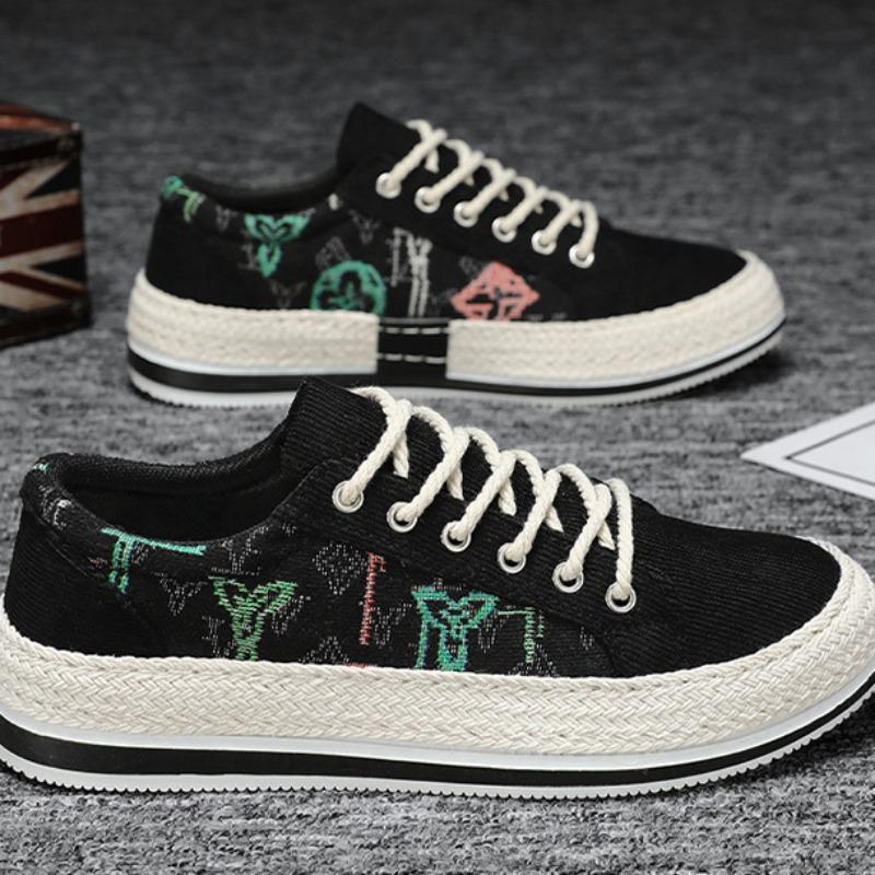 Мода 2024 года, мужская парусиновая обувь, мужские уличные модные универсальные кроссовки, дышащая вулканизированная обувь ручной работы, удобная обувь на плоской подошве