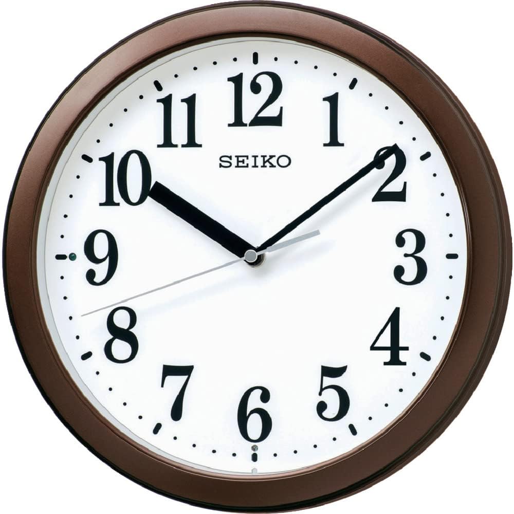 Настенные часы Seiko, Коричневый металлик, Диаметр 28,0 x 4,6 см, Радиоуправляемые, Аналоговые, Компактный размер, KX256B