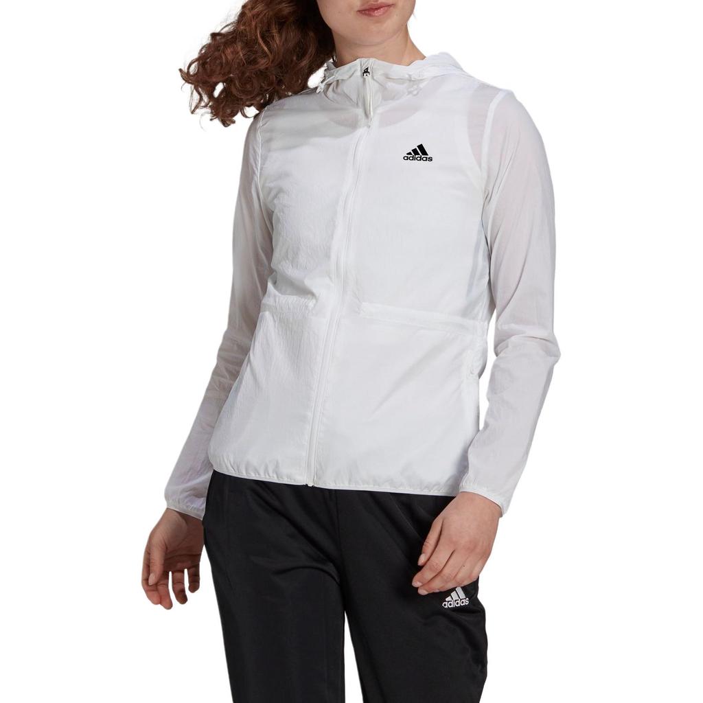adidas Ветровка тканая повседневная спортивная куртка с капюшоном женская куртка белая GQ0628