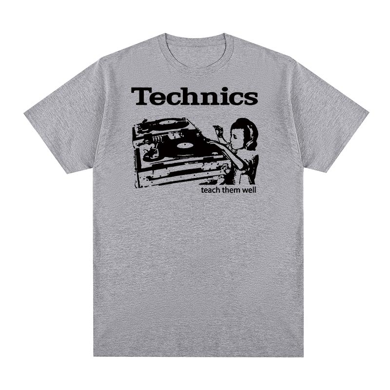 Футболка Technics Учите их хорошо DJ Проигрыватель Музыкальный Дом Техно Электронная Хлопок Унисекс Футболка Новая Футболка Женские Топы