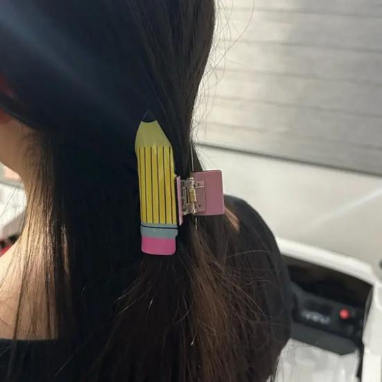Hair Claw Imitation Pencil Shape Hair Clip Strong Grip Hair Barrette Back Head Large Shark Hair Claw Hair Accessories