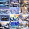 5D DIY Diamond Painting Winter Snow Scenery Landscape Full Round Diamond Home Decor Gift Cross Stitch Kit Mosaic Wall Art