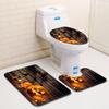 Pumpkin Lamp Bathroom Toilet Three-Piece Floor Mat Doormat Bathroom Carpet