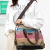 Холщовая повседневная ретро-мода и художественная студенческая сумка на одно плечо с косым плетением, вместительная женская сумка контрастного цвета