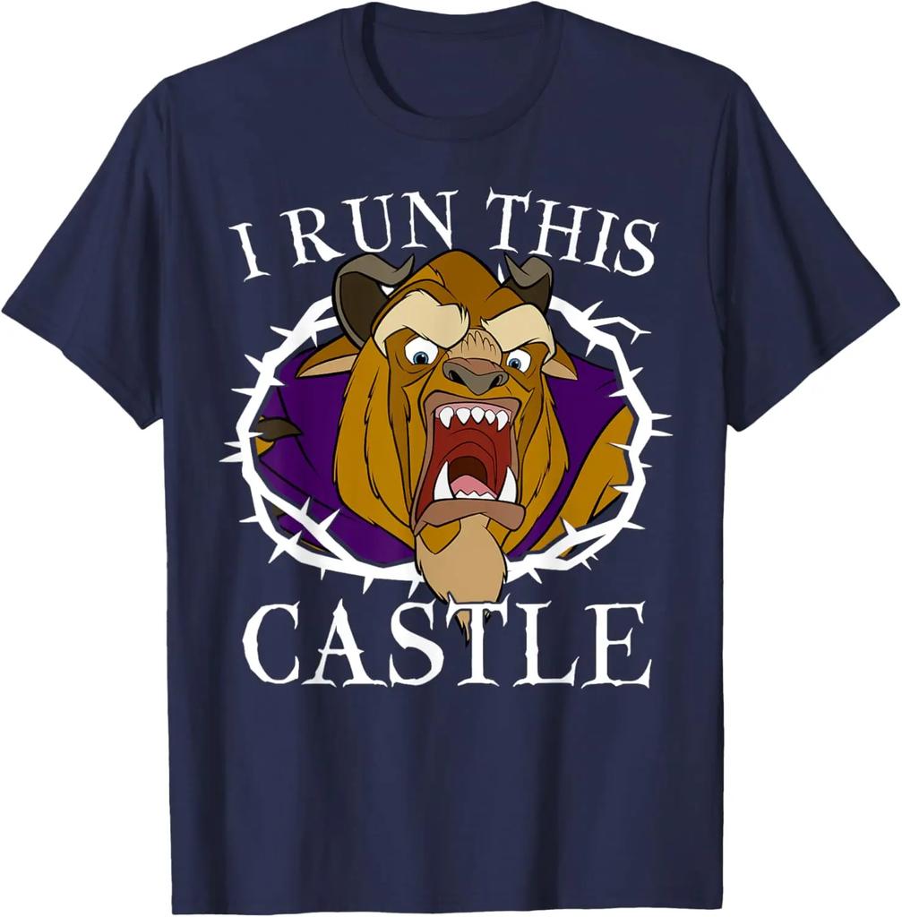 Hot Fashion Casual Disney Beauty And The Beast I Run This Castle Thorn Portrait T-Shirt S-4XL Four Seasons