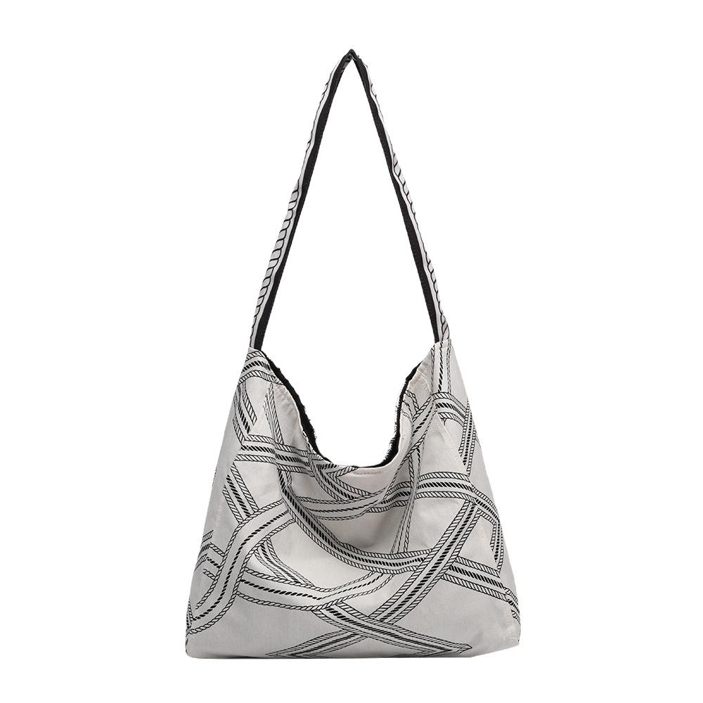 2025 Summer New Niche Design Retro Artistic Underarm Bag Fashionable Versatile Commuting Printed Shoulder Tote Bag