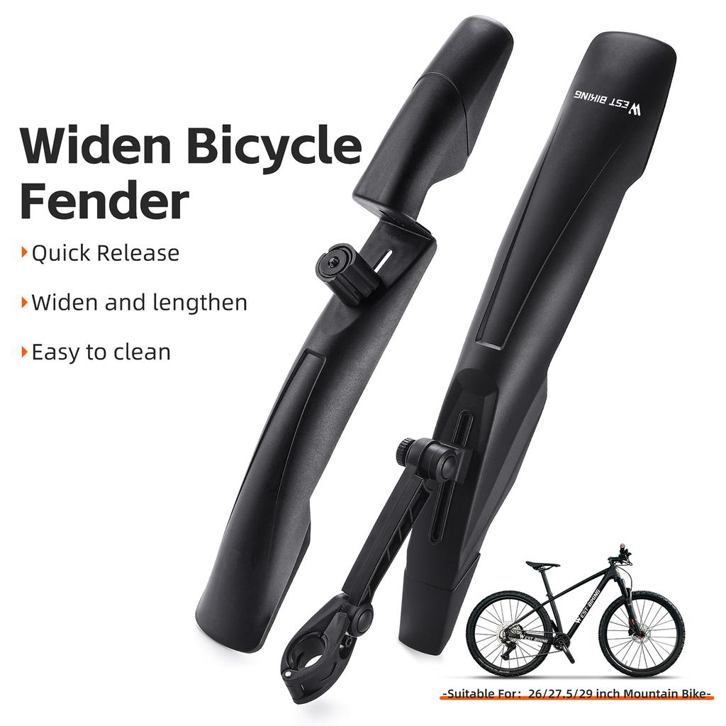 Велосипедное крыло, расширенное, быстросъемное, универсальные велосипедные крылья 26–29 дюймов, регулируемые передние и задние грязевые велосипедные крылья