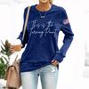 (THIS IS THE TURNING POINT) Women's Fashionable Casual Long-sleeved Printed Round Neck Sweatshirt Top