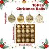 16pcs 6cm Xmas Tree Hanging Pendant Plastic Xmas Ornament Ball Painted Christmas Ball Set  Gift Ball