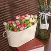 Rustic Iron Flower Pot Vintage Plant Pot Practical Metal  Planter  Windowsill