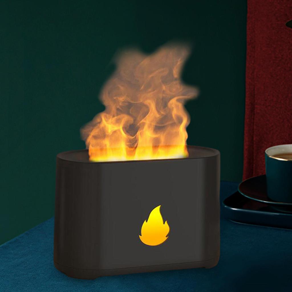 Flame Essential Oil Diffuser Air Humidifier with Colorful Light 16x8x10.6cm USB