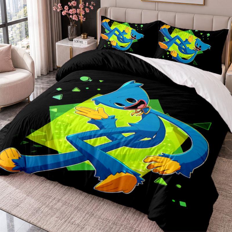 Huggy Wuggy 3Pcs Bedding Set Duvet Cover With Two Pillowcases For Bedroom Home Decoration