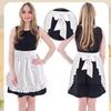 Woman Half Waist Cooking Kitchen Apron Short Lolita Maid Sexy Lace Black White Bib Beauty Flower Coffee Shop Pinafore Home Work