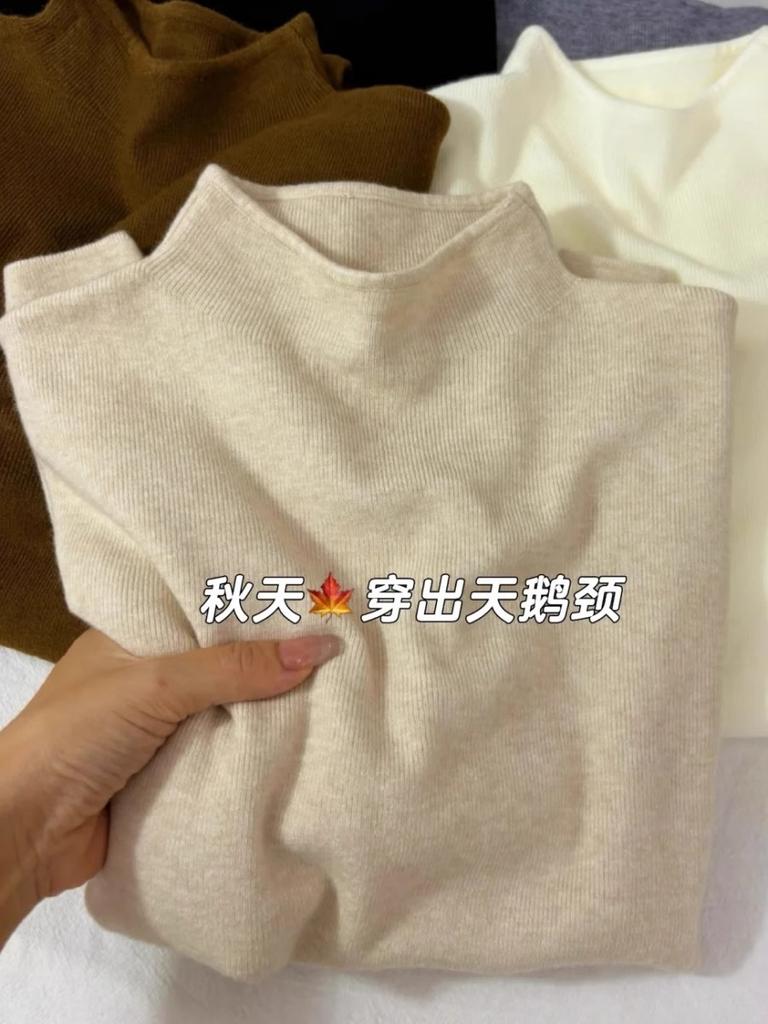 Повседневный внутренний топ однотонного цвета с полувысоким воротником, утолщенная трикотажная рубашка с длинным рукавом для осени и зимы, с воротником-стойкой и флисовой подкладкой