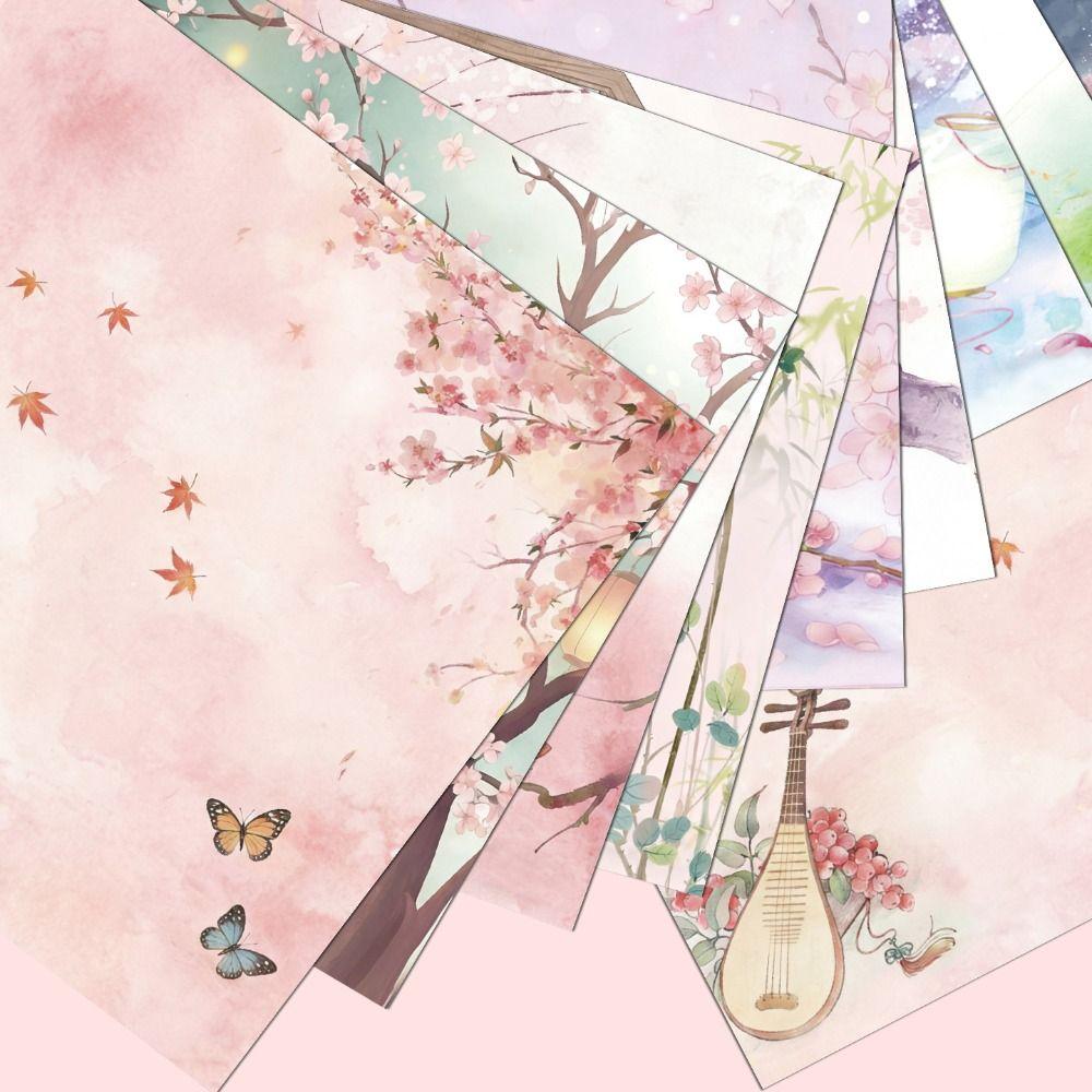 60 Sheets Chinese Style Floral Craft Paper Double-Sided Printed Folding Paper  DIY Scrapbooking