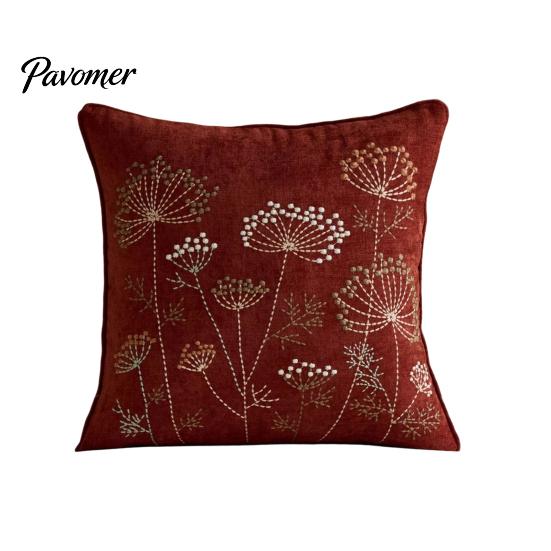 Modern Living Room Decor Embroidered Dandelion Cushion Cover, Farmhouse Throw Pillow Case, Natural Texture Covers Decorative Cover for Sofa
