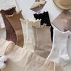 Женские носки средней длины до середины икры из чистого хлопка, кружевные, однотонные, для весны/осени, в японском стиле JK, универсальные.