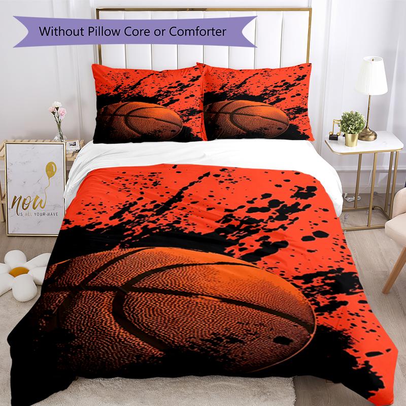 3pcs basketball Bedding Set Duvet Cover Closure Includes 1 Duvet Cover & 2 Pillowcases, Soft and Comfortable for All Seasons.
