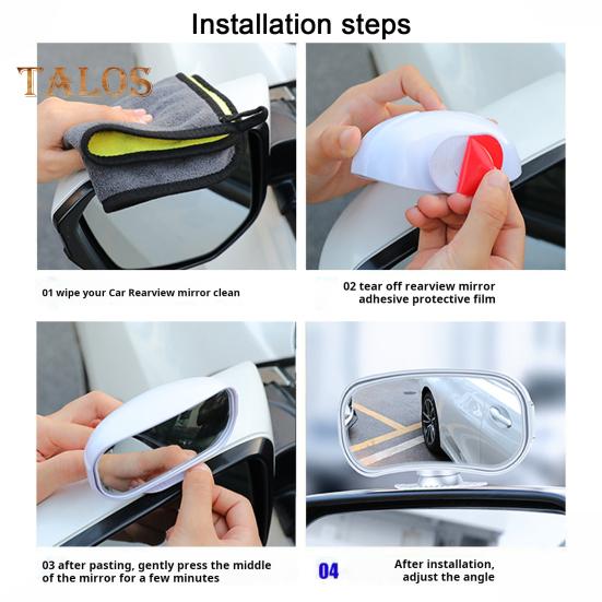 Прямоугольное автомобильное зеркало заднего вида для слепых зон, простое в установке, регулируемый угол обзора, автоматическое выпуклое широкоугольное боковое зеркало заднего вида