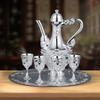 Exquisite Dragon & Phoenix Gilded Wine Set: Silver Carved Pitcher & Utensils for Home Decor & Gifts