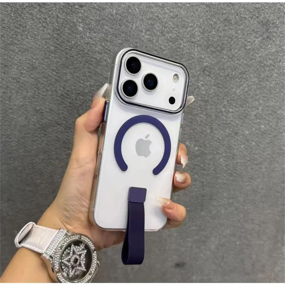 TPU Silicone Ring Transparent Magnetic Phone Case for IPhone Air 17 16 15 14 13 Pro Max 17 Pro Wireless Charging Slim Hard Shell