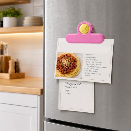 2Pcs Magnetic Bag Clips for Food Storage, Airtight Chip Clips, Sealing Clips for Snacks Coffee Powder, Fridge Magnet Organizer
