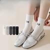 Women's Summer Thin Cotton Bow Ballet Style Boneless Tube Socks