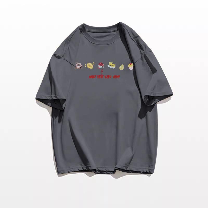 Летняя женская футболка свободного кроя из чистого хлопка с коротким рукавом - Дизайн в корейском стиле хай-стрит