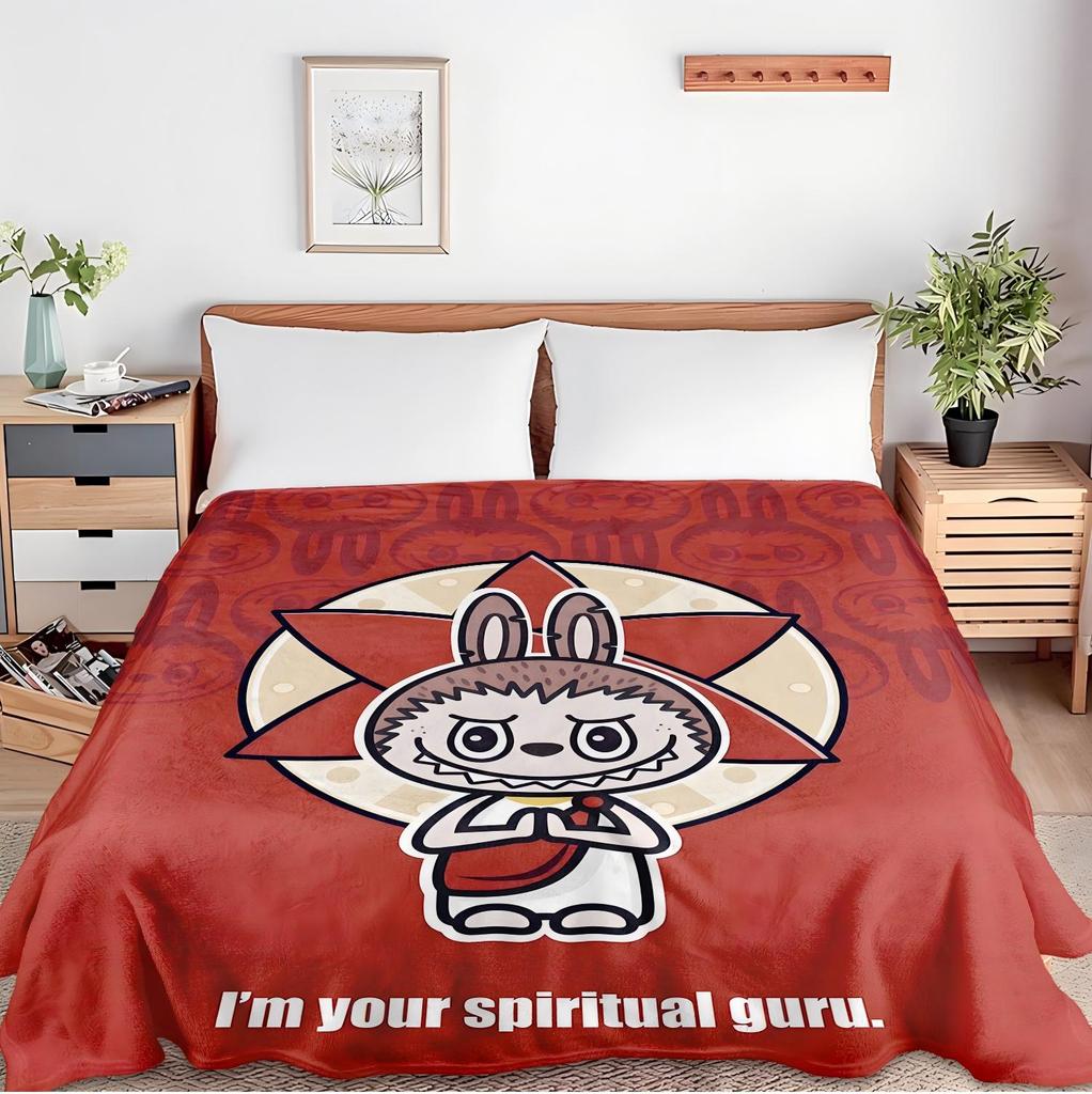 1PC Pop Cartoon Actor Elf Pattern Soft Throw Thin Blanket Gift for Couch Bed Car Home Camping For Spiritual Theme All Season Use