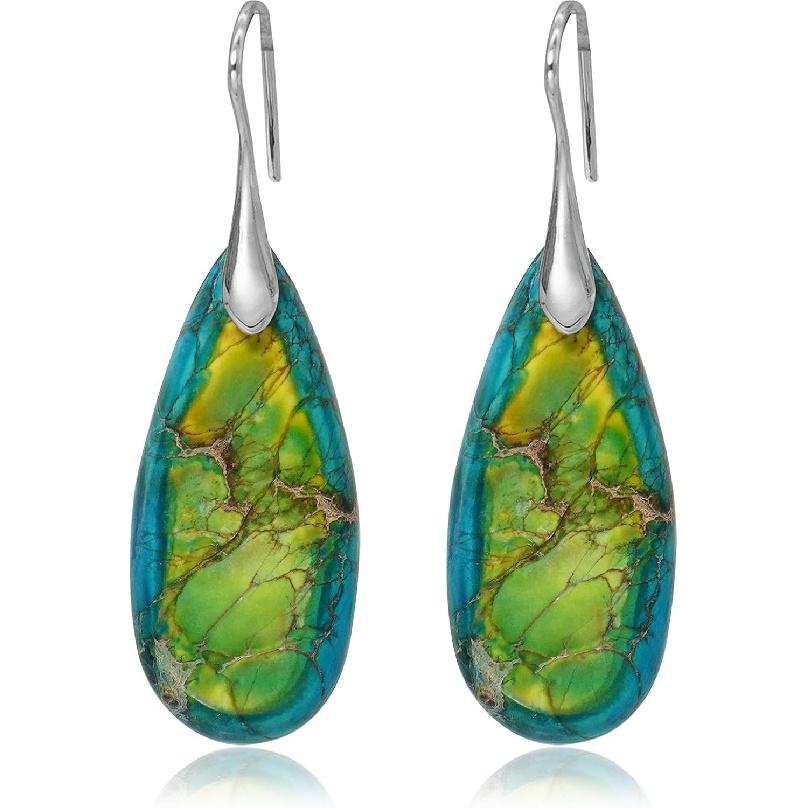 Natural Stone Earrings Waterdrop Stone Dangle Earrings for Women