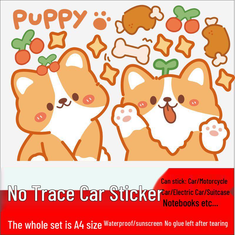 Милые водонепроницаемые наклейки с корги для электромобилей, мотоциклов и велосипедов