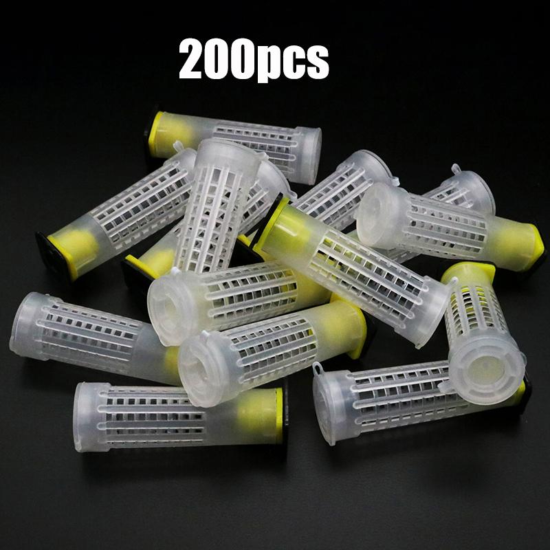 200PCS Wholesale Queen Rearing Cup Kit Beekeeping Tools Equipment Plastic Bee Larva Protection Cover Catcher Cage Supplies