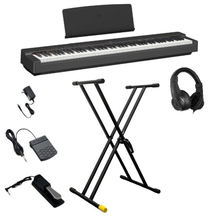YAMAHA P-225 Digital Piano 88-Key (Black) with Headphone & Sustain Pedal Set