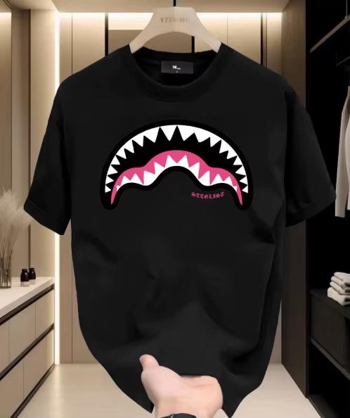 Men's Summer Leisure Loose Short Sleeve Pure Polyester Material Comfortable, Breathable and Fashionable Printed Pattern T-shirt
