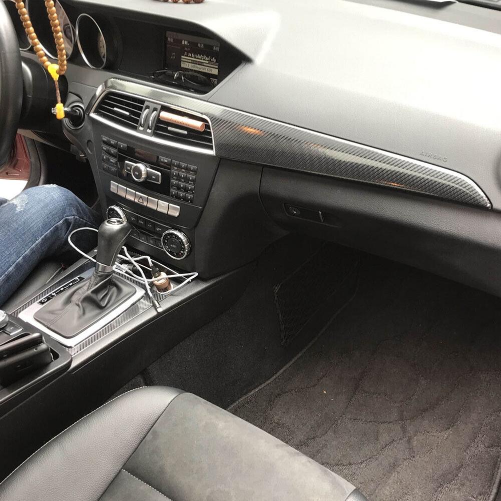 Для Mercedes класса C W204 5D Carbon Fiber Pattern Interior DIY Trim Decals