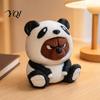 Cute Character Model 3D Printed Panda Figurine, Angry Bear Statue, Small Detailed Costume Ornament Animal Sculpture for Shelf, Car Dashboard,