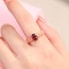 2 Carat Egg-Shaped Hollow Pattern Imitation Natural Treasure Garnet Ring Women'S Rose Gold Plated Ring