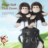 Plush Monkey Golf Club Headcover Soft Stuffed Animal Golf Club Head Cover for Driver And Woods Golfing Accessory