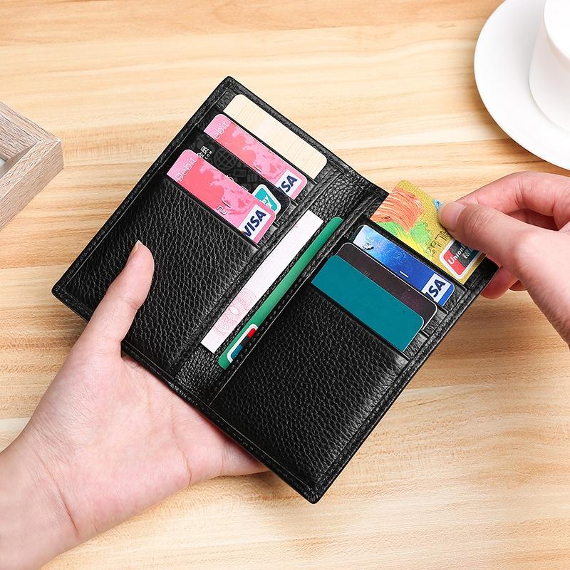 Модный простой мужской кожаный держатель для карт для мужчин и женщин RFID-блокировка кредитных карт VIP ID тонкие кошельки для карточек