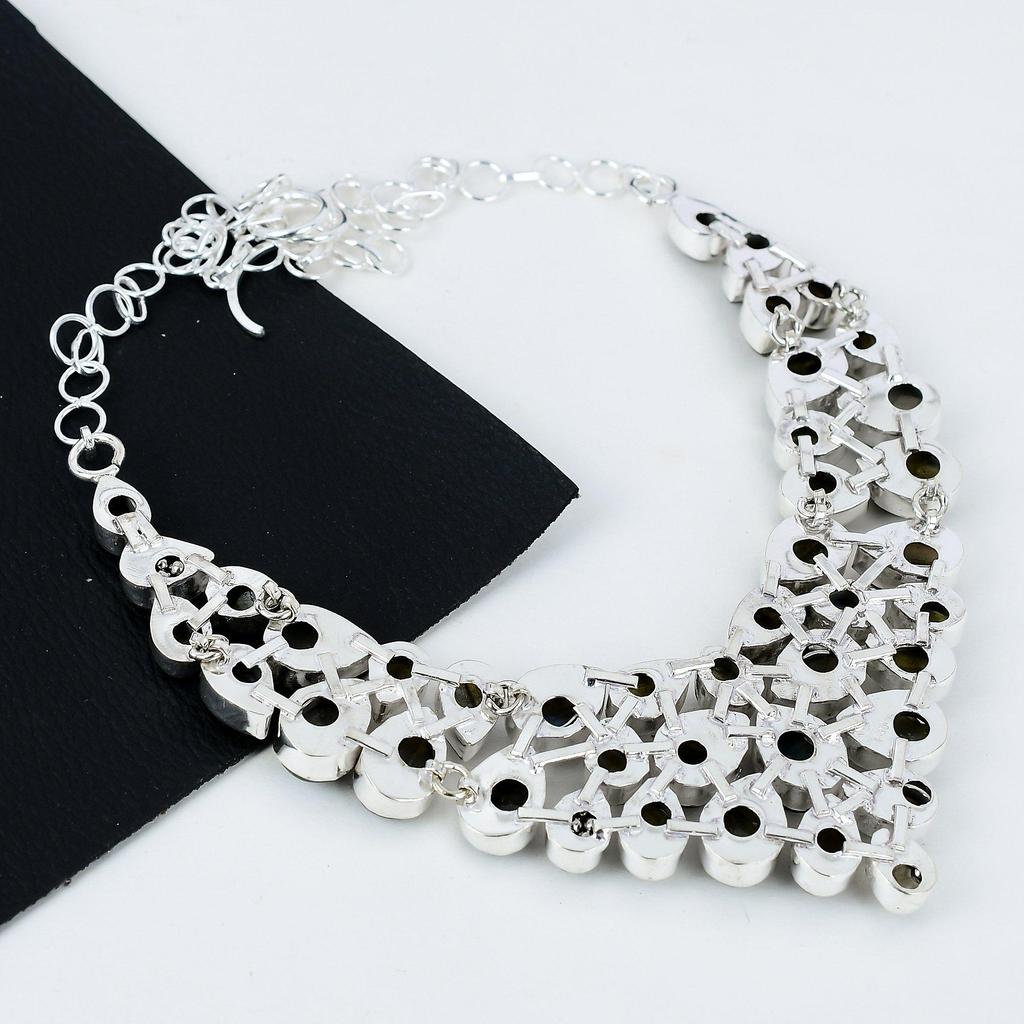 Натуральный драгоценный камень Лабрадорит, ручная работа, серебро 925 пробы, гальванопластика, серебряное ожерелье с лабрадоритом для жены, унисекс, подарки на День матери