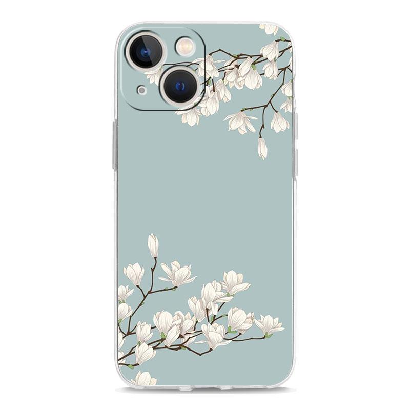 Cherry Blossom Tree Luxury Transparent Phone Case For iPhone 18 15 14 13 12 mini 11 Pro Max XS X XR SE 7 8 Plus Clear Cover