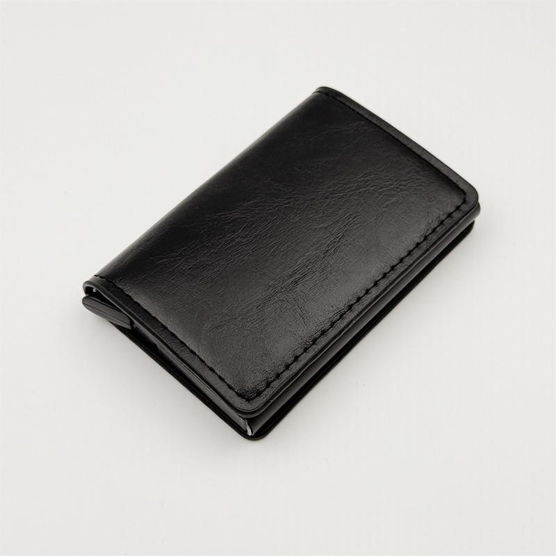 Minimalist Carbon Fiber Men Wallet RFID Blocking Aluminum Card Holder Thin Business Purse for Daily Carry