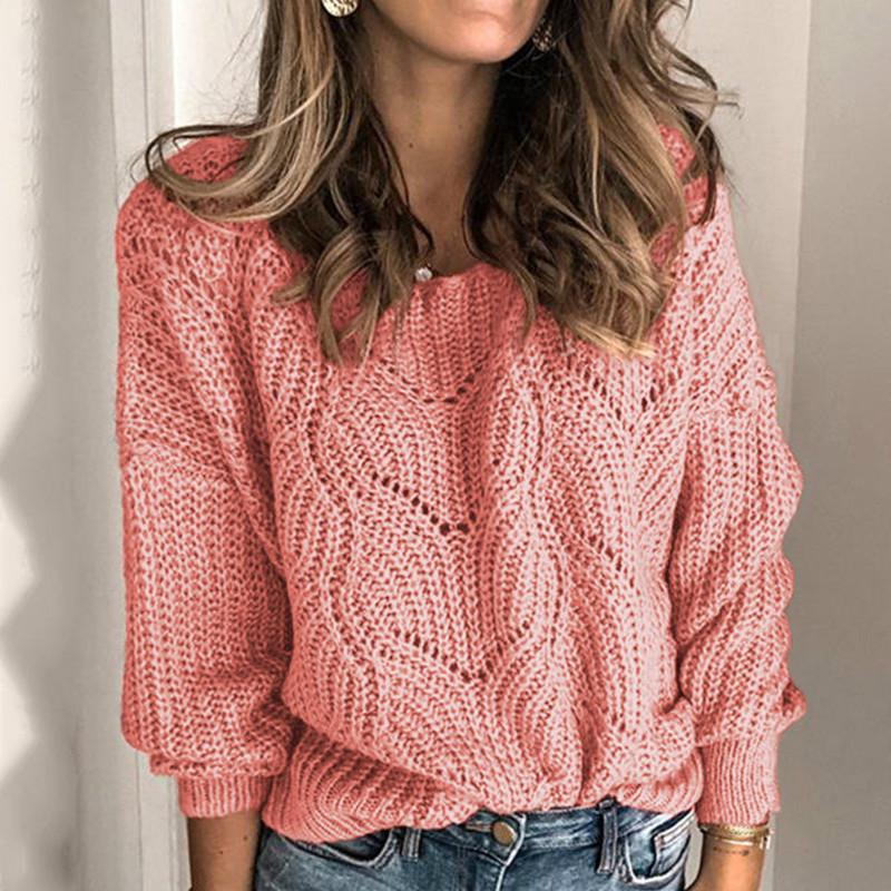 Женские осенне-зимние модные пуловеры с длинными рукавами, вязаные свитера, свободные повседневные свитера, топы