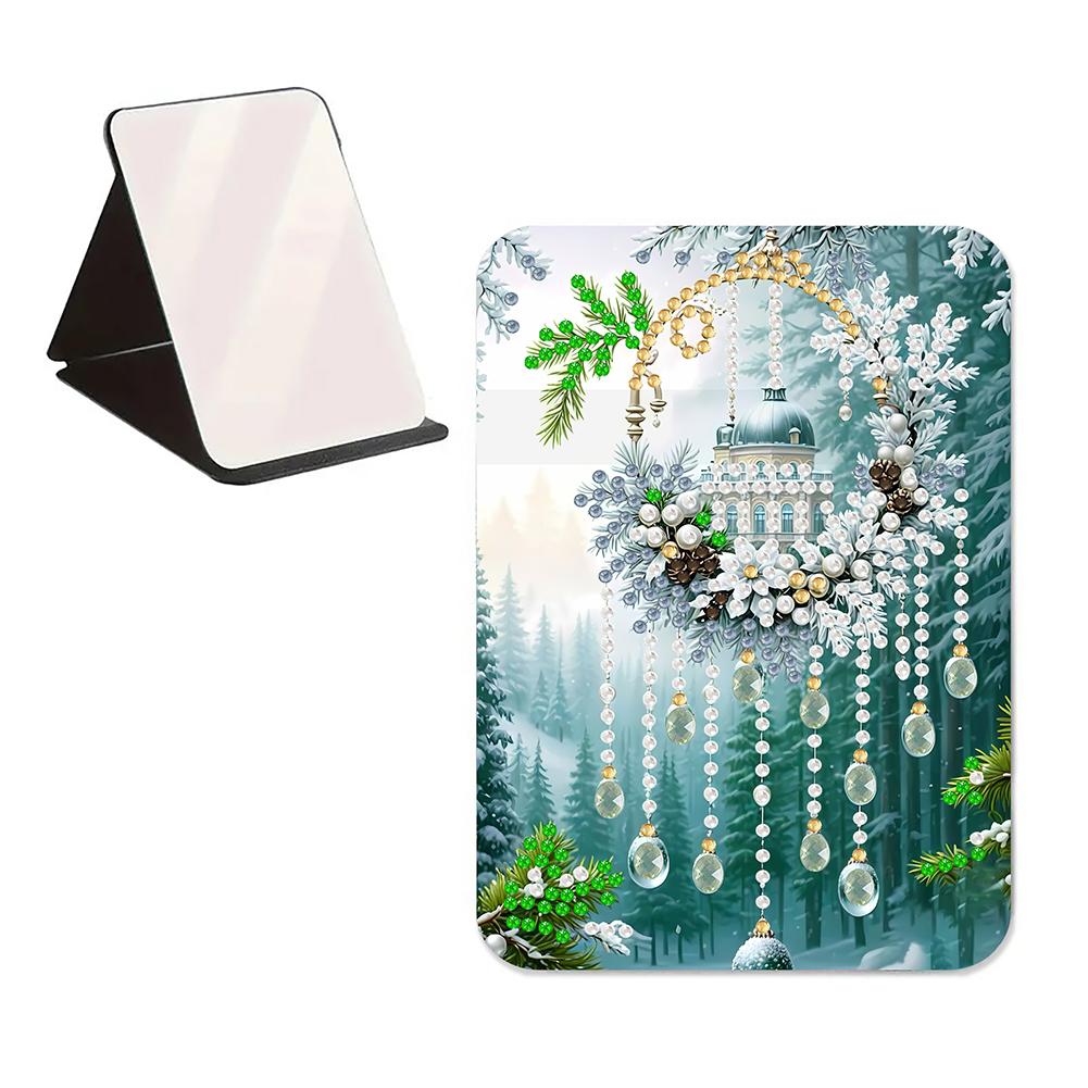 Алмазная мозаика своими руками, блестящее зеркало с кристаллами, стразы специальной формы, косметическое зеркало, настольное зеркало для путешествий на открытом воздухе, походов, пикника